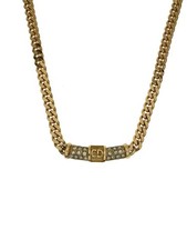 Collana Dior Christian CD logo placcato oro top donna