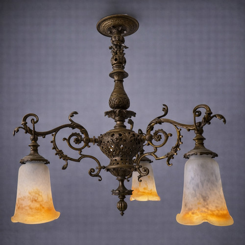 Lampadario epoca art nouveau - lampadario,