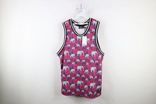 New WESC Mens 2XL XXL Flower Elephant All Over Print Basketball Jersey Tank Top