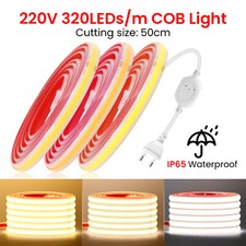 Striscia LED COB 220V Alta Luminosità 288LED/m IP65 Impermeabile Flessibile Luce