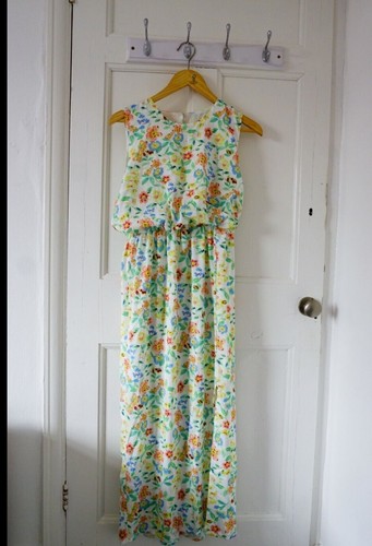 Abito midi floreale - , bianco