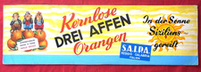 Werbeschild DREI AFFEN Orangen