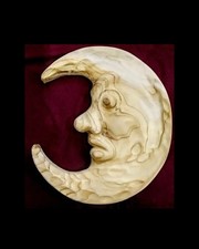 Luna In Legno firmata dallo scultore. Bellissima scultura a forma di luna, inter