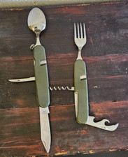 Coltellino da campeggio viaggio CUCCHIAIO e FORCHETTA multiuso coltello MILITARE