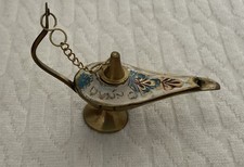 Lampada a olio vintage ottone