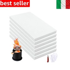 6 pezzi di lana di ceramica per bioetanolo, camino, spugna in ceramica, 30 x ...