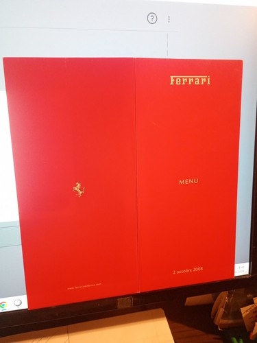 Ferrari california menu - ferrari, -menu'