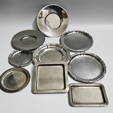 Lotto 9 piattini/posacenere vintage metallo argentato silver plate anni '50-'70