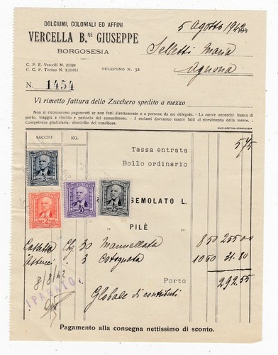 Fattura borgosesia dolciumi - fattura,