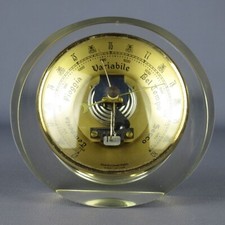 Barometro Precisione Da Tavolo In Ottone E Acrilico Collezione Vintage Anni '60