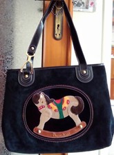 Braccialini borsa pelle e camoscio grande