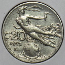 Italia 1921 R 20 Centesimi