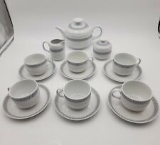 Servizio vintage da Tè in Porcellana Bavaria Mitterteich da 6 blu-oro anni '70