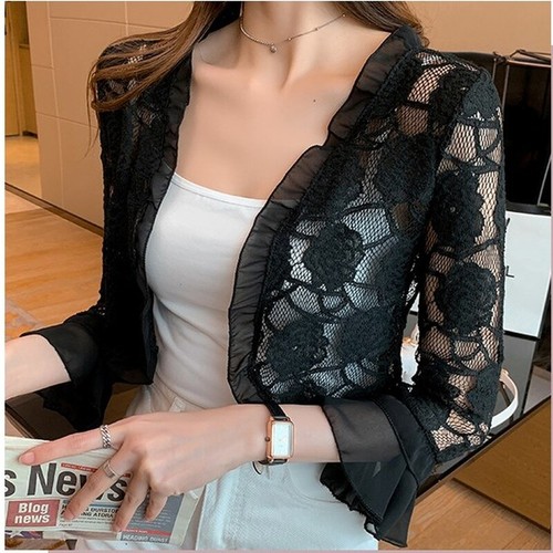Cardigan donna pizzo con - cardigan,