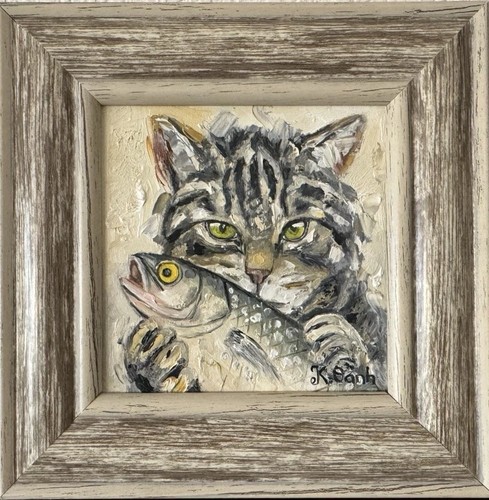 Quadro olio originale - quadro, tabby