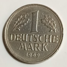 1 Marco Germania 1969 zecca F (Stoccarda)
