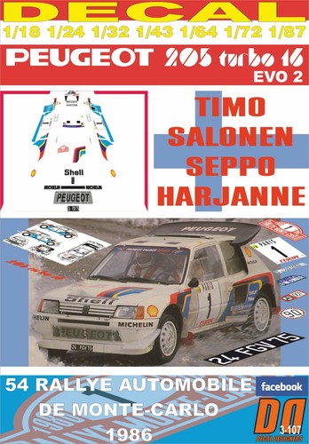 Decal peugeot 205 - peugeot, timo