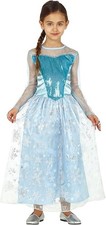 Costume carnevale principessa Elsa nevi vestito Guirca bambina 3-11 anni