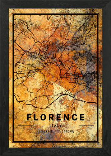 Florence italy map framed wall - florence,