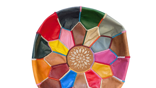 Pouf marocchino pelle - pouf,