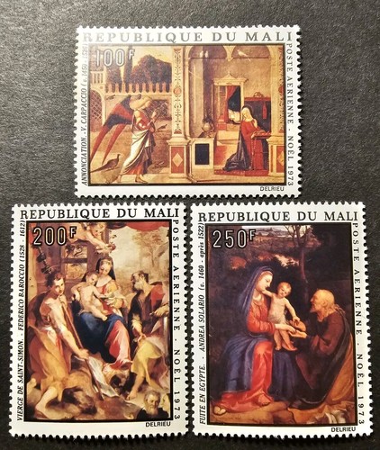 Timbro mali quadri - mali, natale