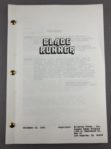 Blade runner movie script - blade,