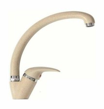 RUBINETTO MISCELATORE CANNA CURVA LAVELLO MONOCOMANDO AVENA SABBIA BEIGE CUCINA