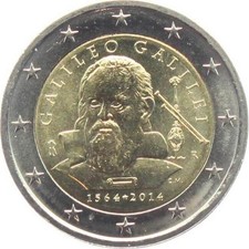 Moneta 2 Euro Commemorativa Italia Galilei Galilei 2014 SPL