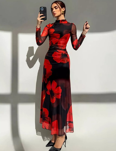 Vestito lungo elegante nero - elegante,
