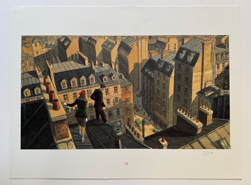 Litho gibrat toits de paris - litho,