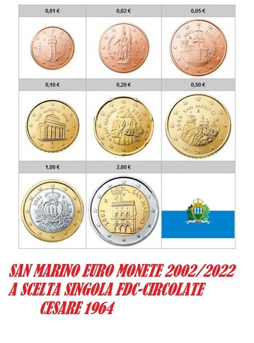 San marino monete euro - ,