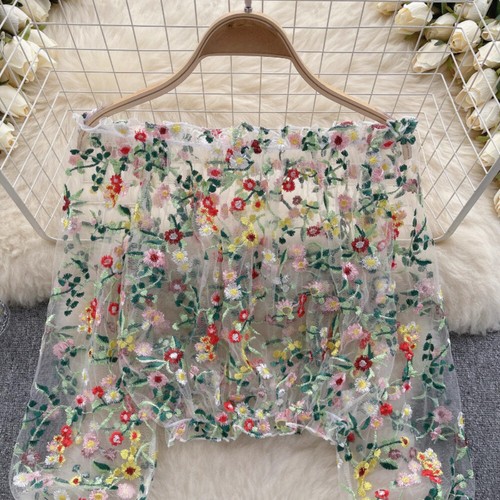 Camicia donna rete ricamata - camicia,