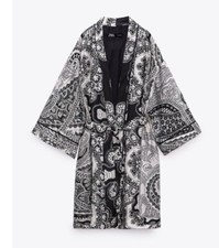  Kimono Zara nero bianco