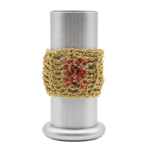 Bracciale oro uncinetto fascia - bracciale,