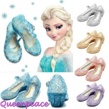 Sandali cosplay bambina principessa Elsa scarpe gelatina bambini fantasia taglia 7 8 9