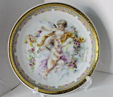T.Limoges Depos piatto vintage porcellana cherubino bordato oro Italia