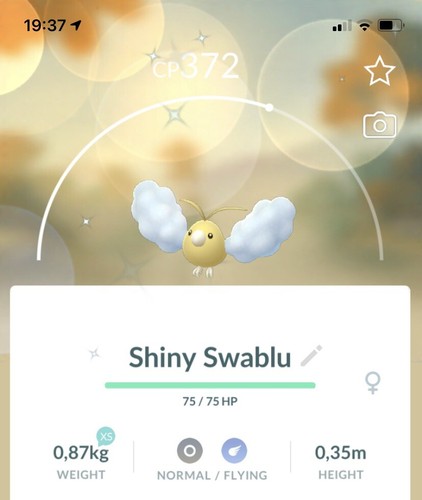 Shiny swablu pokemon - shiny, go