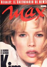 MAX DICEMBRE 1989 ANNO V NUM. 12 KIM BASINGER POSTER WYNONA RYDER HELMUT NEWTON