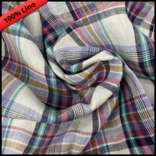 TESSUTO PURO LINO PER TENDE ABBIGLIAMENTO SCAMPOLI PATCHWORK AL METRO A QUADRI