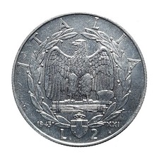 [NC] VITTORIO EMANUELE III - 2 LIRE 1943 - RARO! - SPL (SG0029)