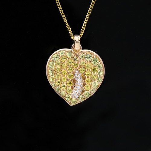 Ciondolo cuore diamanti
