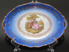 ANTICO ROMANTICO VASSOIO PIATTO OVALE PORCELLANA SCHLOTTENHOF BAVARIA FRAGONARD