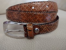 Cintura in Pelle di Vero Serpente Vintage anni 80 Made in Italy Misura cm 95x1,8