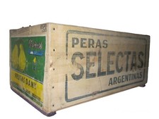 PERA SELECTAS ARGENTINA NEUQUEN Scatola Cassetta di legno Vintage Old Wooden Box