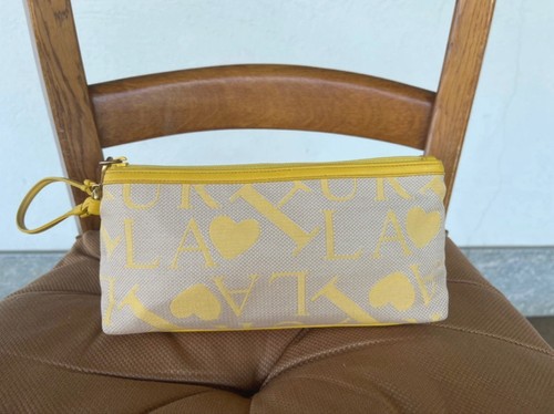 Pochette tela gialla furla - tela,