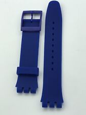 17mm-BLU-per orologi SWATCH-NUOVO-mai usato-SILICONE-cinturino di ricambio-cinturino