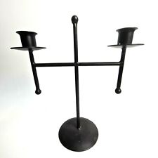 PORTA CANDELA VINTAGE CANDELIERE IN METALLO IDEA REGALO HOME USATO DUE LUCI