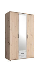 Armadio a 3 ante battenti CREMONA con 2 cassetti e 1 specchio, in laminato.