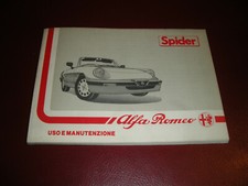 ALFA ROMEO LIBRETTO USO E MANUTENZIONE " ALFA SPIDER 1.62.0Q.VERDE,OTT.COND.89