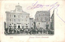 dh441 cartolina orte piazza vittorio emanuele provincia di viterbo bella!